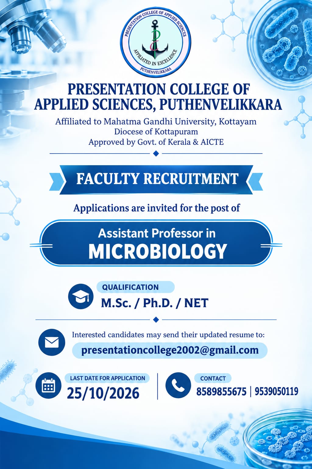 Hiring an Assistant Professor in Microbiology
