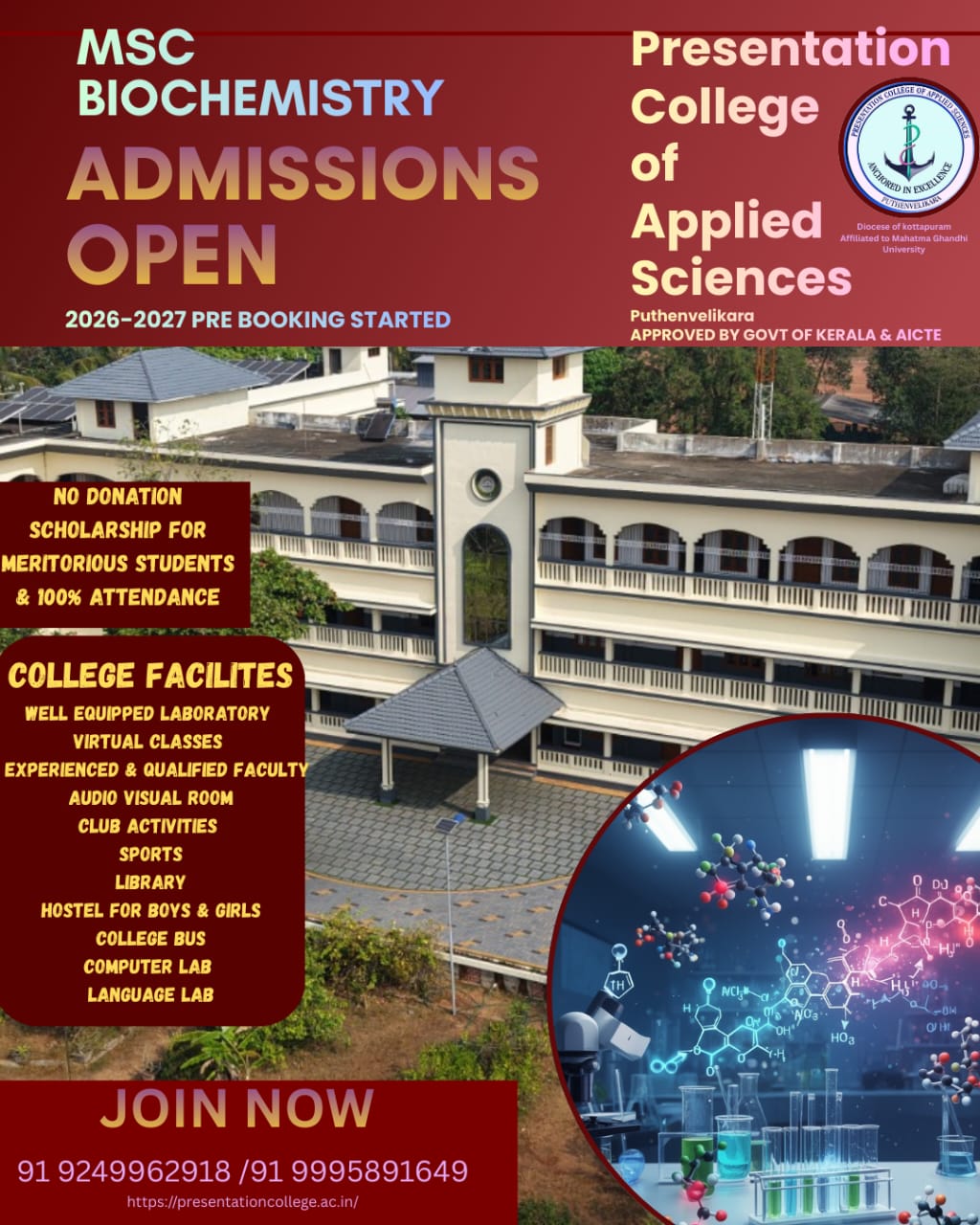 Apply now for MSC Biochemistry